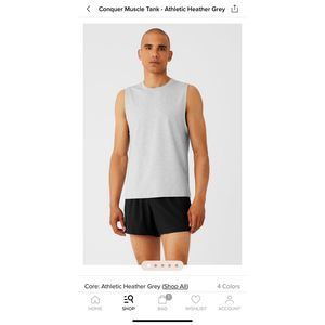 ALO men’s conquer muscle tank gray NWT size medium